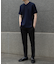 リネンブレンド楊柳リブネックTシャツ
