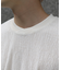 リネンブレンド楊柳リブネックTシャツ