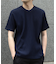 リネンブレンド楊柳リブネックTシャツ
