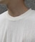 リネンブレンド楊柳リブネックTシャツ