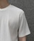 リネンブレンド楊柳リブネックTシャツ