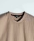 リネンブレンド楊柳リブネックTシャツ