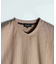 リネンブレンド楊柳リブネックTシャツ