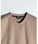 リネンブレンド楊柳リブネックTシャツ