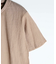 リネンブレンド楊柳リブネックTシャツ