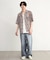 オルテガ柄シアーオープンカラー半袖シャツ