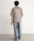 オルテガ柄シアーオープンカラー半袖シャツ