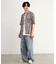 オルテガ柄シアーオープンカラー半袖シャツ