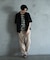 リネン混ツータックワイドスラックス