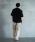リネン混ツータックワイドスラックス
