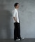 リネン混ツータックワイドスラックス