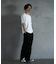 リネン混ツータックワイドスラックス