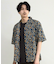 リーフプリントオープンカラー半袖シャツ