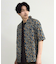 リーフプリントオープンカラー半袖シャツ
