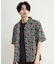 リーフプリントオープンカラー半袖シャツ