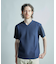 サマーニットコンビVネック半袖Tシャツ