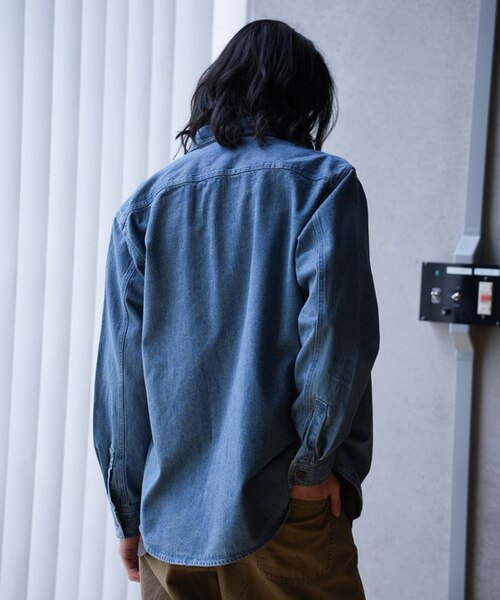 9ozスラブデニムワークシャツ｜メンズビギの通販｜&mall（アンドモール