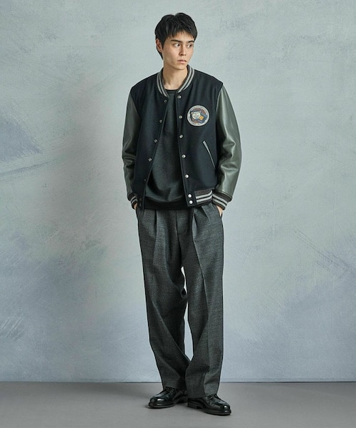 ジャーナルスタンダード　ウールメルトンスタジャン38 HOLLOWAY レザー/メルトン スタジャン 34色展開 ［VARSITY