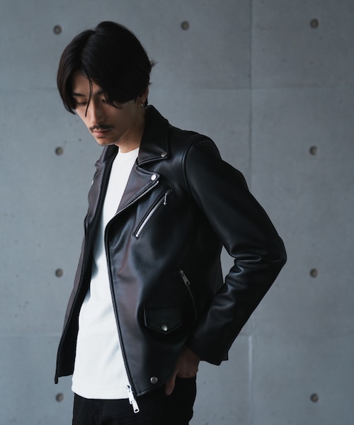 SHEEP LEATHER/シープレザー ダブルライダースジャケット｜メンズビギ