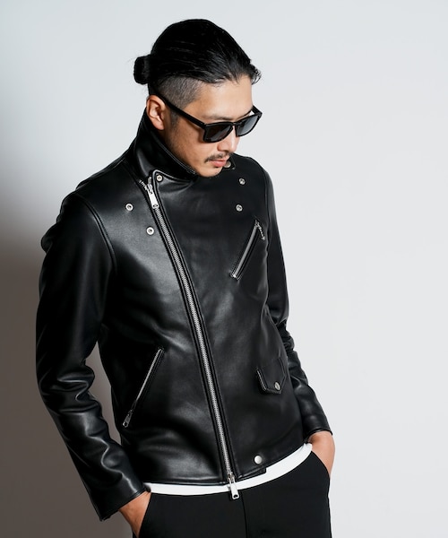 SHEEP LEATHER/シープレザー ダブルライダースジャケット｜メンズビギ
