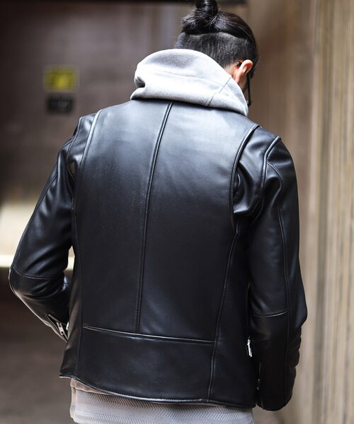 SHEEP LEATHER/シープレザー ダブルライダースジャケット｜メンズビギ