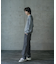 ストレッチヒッコリーワンタックワイドテーパードパンツ