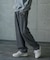 ストレッチヒッコリーワンタックワイドテーパードパンツ