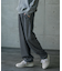 ストレッチヒッコリーワンタックワイドテーパードパンツ