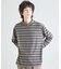 フェードジャガードボーダー モックネックTシャツ