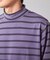フェードジャガードボーダー モックネックTシャツ