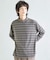 フェードジャガードボーダー モックネックTシャツ