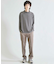 フェードジャガードボーダー モックネックTシャツ