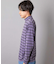 フェードジャガードボーダー モックネックTシャツ