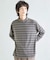 フェードジャガードボーダー モックネックTシャツ