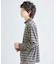 フェードジャガードボーダー モックネックTシャツ