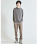 フェードジャガードボーダー モックネックTシャツ