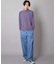 フェードジャガードボーダー モックネックTシャツ