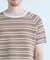 マルチカラーボーダー半袖ニットTシャツ