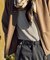クルーネックバイアスメッシュニット半袖Tシャツ