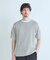クルーネックバイアスメッシュニット半袖Tシャツ
