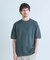 クルーネックバイアスメッシュニット半袖Tシャツ