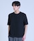 ニット×ポンチコンビハーフスリーブTシャツ＜ストレッチ・マシンウォッシャブル＞