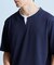 ミニワッフルキーネックレイヤードTシャツ