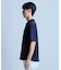 ミニワッフルキーネックレイヤードTシャツ