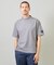 ドットメッシュプリントモックネックTシャツ＜ストレッチ・軽量・ハンドウォッシャブル・通気性＞