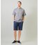 ドットメッシュプリントモックネックTシャツ＜ストレッチ・軽量・ハンドウォッシャブル・通気性＞