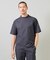 ドットメッシュプリントモックネックTシャツ＜ストレッチ・軽量・ハンドウォッシャブル・通気性＞