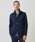 ハニカムジャガードスタンドカラージャケット[ストレッチ/ハンドウォッシャブル]