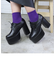 クッション入 厚底レースアップシューズ【10.5cmヒール】 (1533)