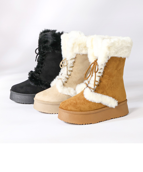 厚底レースアップムートンブーツ (6417)｜ジールマーケットの通販